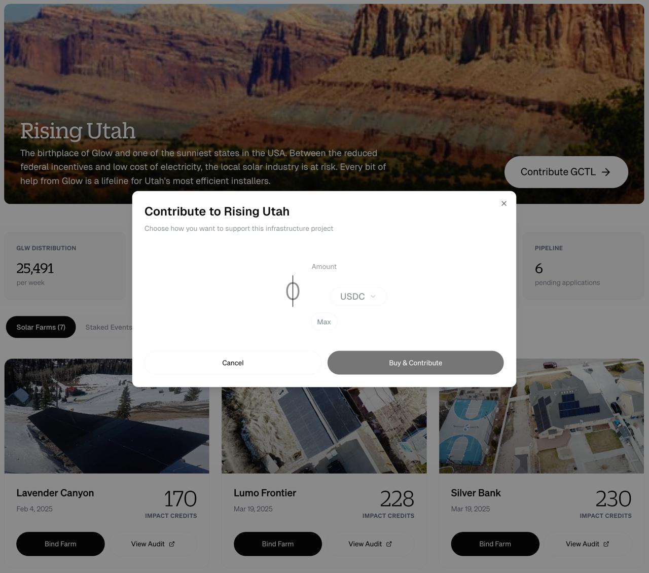 GCTL staking app screenshot