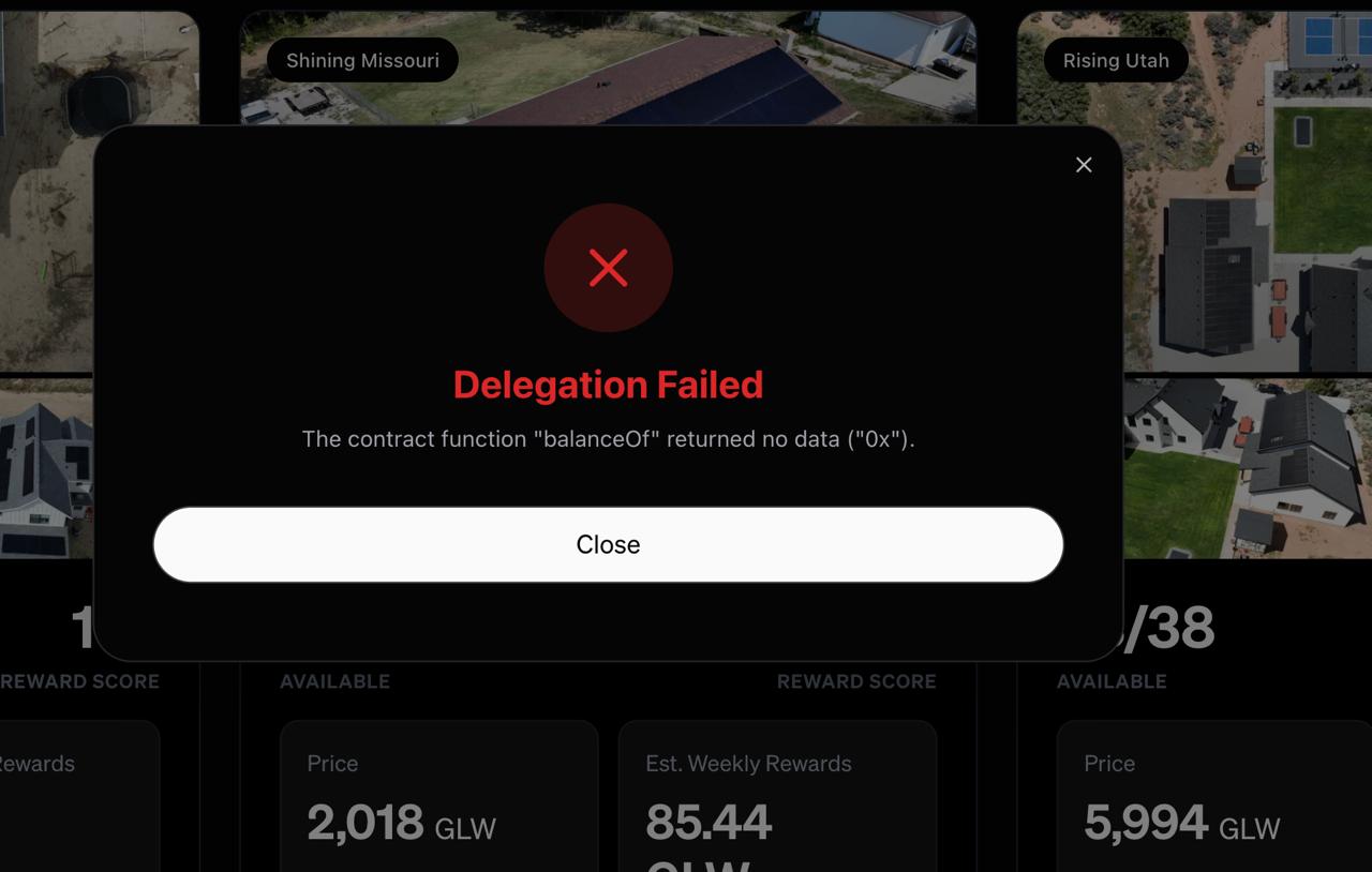 Delegation Failed Error